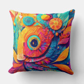 目の形の葉がクローズアップ クッション (正面)