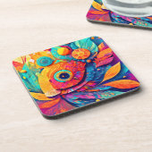 目の形の葉がクローズアップ コースター (左側)