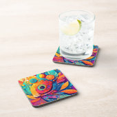 目の形の葉がクローズアップ コースター (右側)