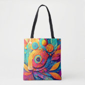 目の形の葉がクローズアップ トートバッグ (正面)