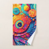 目の形の葉がクローズアップ バスタオルセット (ハンドタオル)