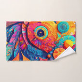 目の形の葉がクローズアップ バスタオルセット (ハンドタオル)