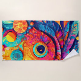 目の形の葉がクローズアップ ビーチタオル