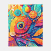 目の形の葉がクローズアップ フリースブランケット (正面)