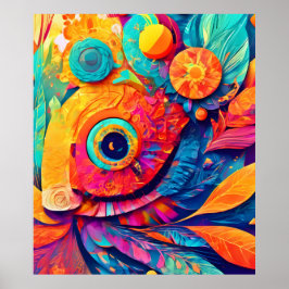 目の形の葉がクローズアップ ポスター