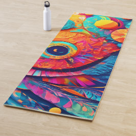 目の形の葉がクローズアップ ヨガマット