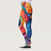 目の形の葉がクローズアップ レギンス (左)