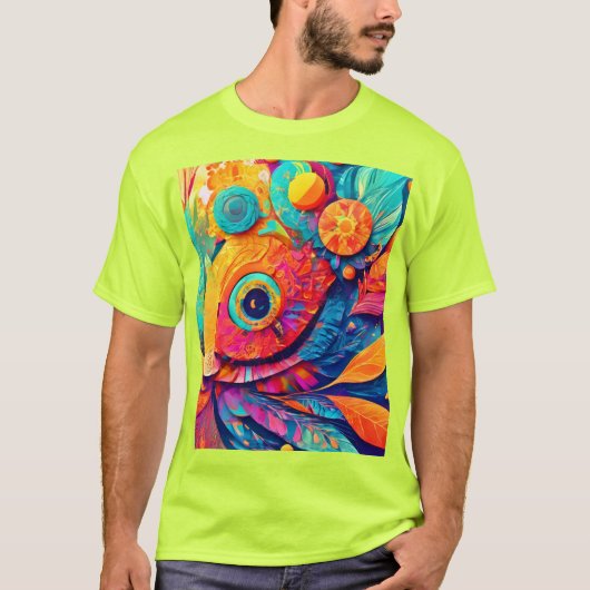 目の形の葉がクローズアップ Tシャツ (正面)