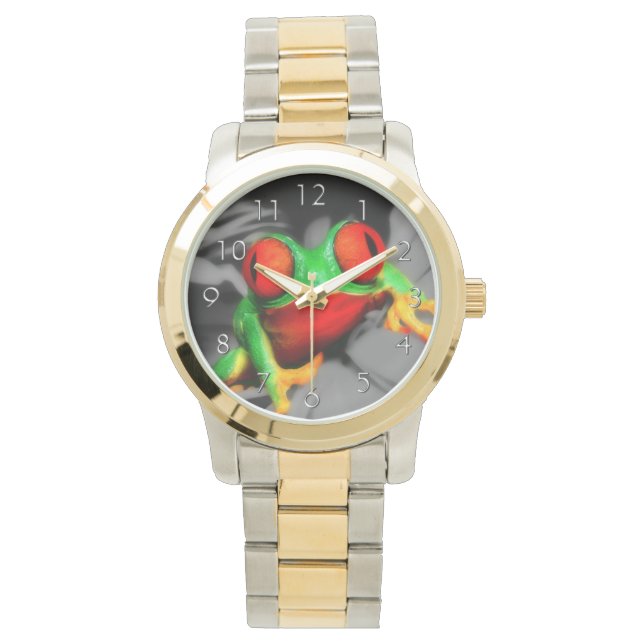 目の悪いカエル 腕時計 (正面)