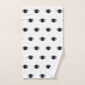 目の手描きのイラストレーションパターン バスタオルセット (ハンドタオル)