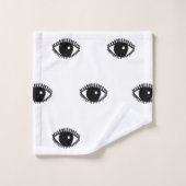 目の手描きのイラストレーションパターン バスタオルセット (ウォッシュタオル)