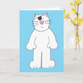 目の手術がもうすぐ漫画の猫に届く カード (黄色い花)