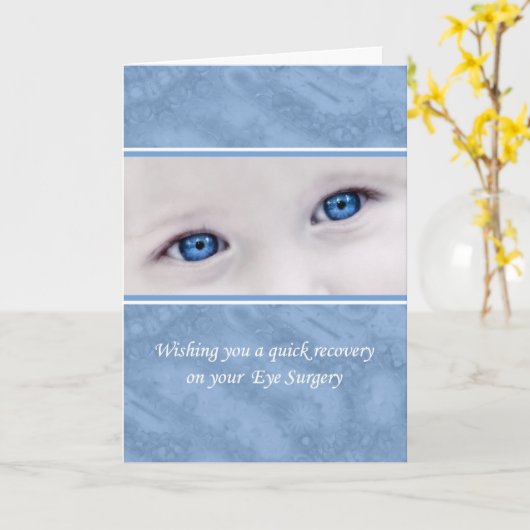 目の手術の回復、すぐに、大きな青い目を取得する カード (黄色い花)