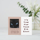 目の検査アポイントメントのリマインダー青い猫の目 ポストカード (スタンド正面)