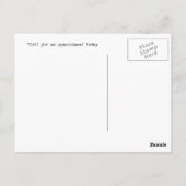 目の検査アポイントメントの注意懐中時計 ポストカード (裏面)