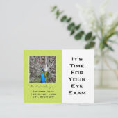 目の検査アポイントメントリマインダーピーコック目 ポストカード (スタンド正面)