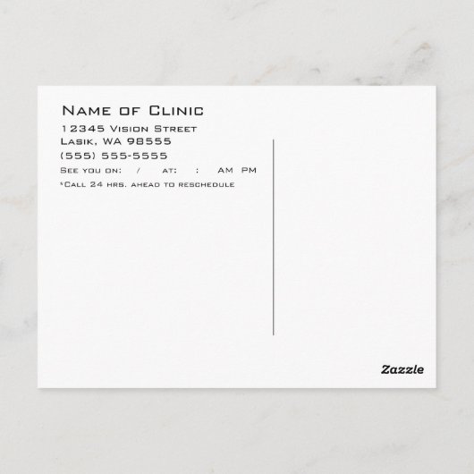 目の検査アポイントメント覚まし赤ちゃん青い目 ポストカード (裏面)