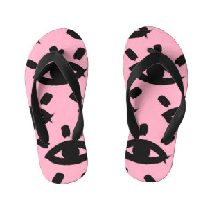 目の水色ブラシ、スケッチパターン。 キッズビーチサンダル