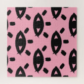 目の水色ブラシ、スケッチパターン。 ジグソーパズル (横)