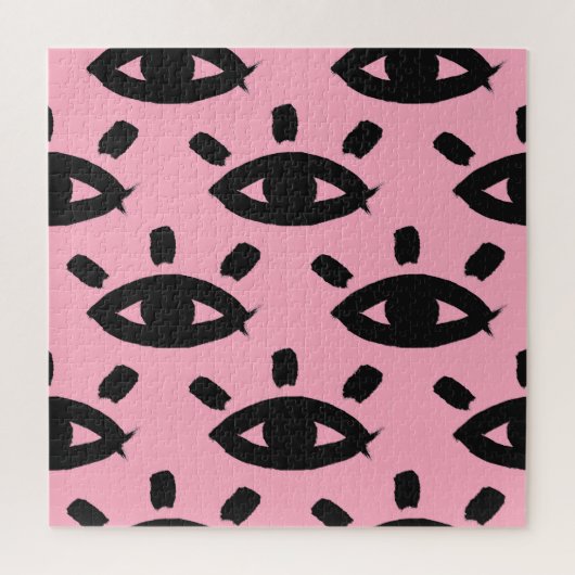 目の水色ブラシ、スケッチパターン。 ジグソーパズル (縦)