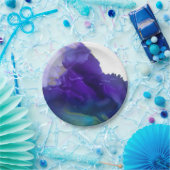 目の点滅パーティープレート |ティール（緑がかった色） |紫、金ゴールド ペーパープレート (パーティー)