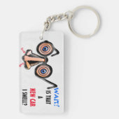 目の熱狂する鼻メガネが新しい車の匂いを嗅ぐ キーホルダー (裏面)