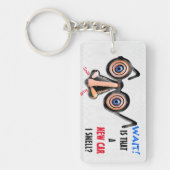 目の熱狂する鼻メガネが新しい車の匂いを嗅ぐ キーホルダー (正面)