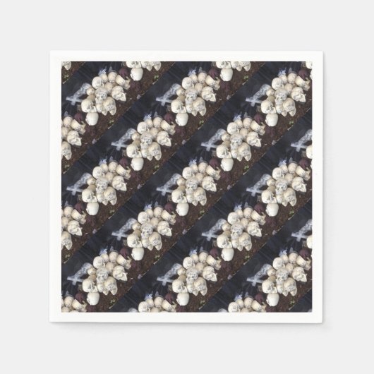 目の玉が飛び出る怖いスカル スタンダードカクテルナプキン (正面)