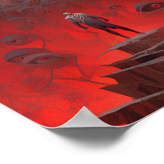 目の生き物の超リアルなホラーアート ポスター (角)