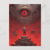 目の生き物の超リアルなホラーアート ポストカード (正面)