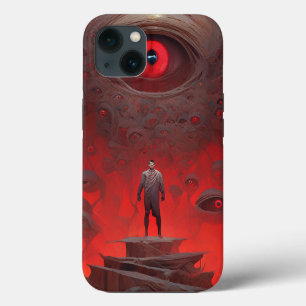 目の生き物の超リアルなホラーアート iPhone 13ケース