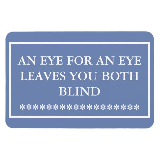 目の目の目の葉両方のブラインドマグネットブルー マグネット (横)