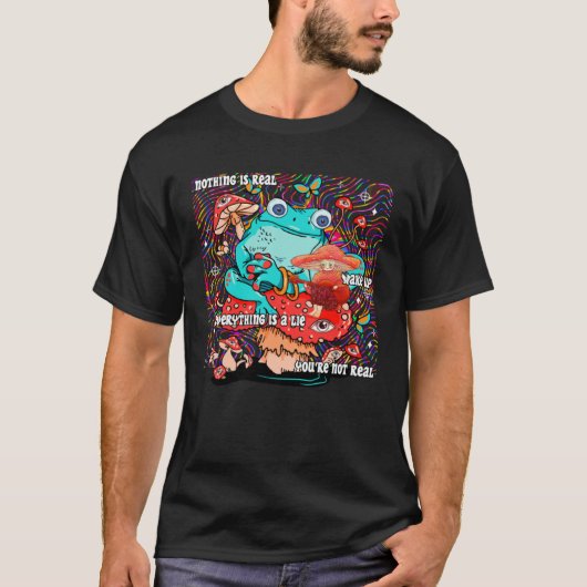 目の真菌と奇妙な審美的なキノコ Tシャツ (正面)
