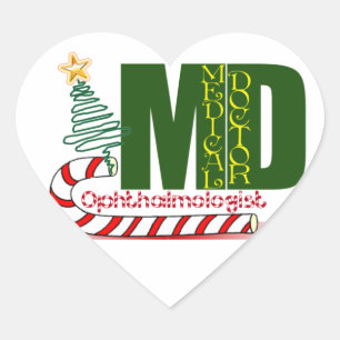 目の眼科医のメリークリスマスMDの医者 ハートシール