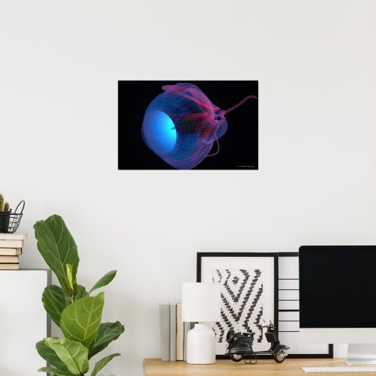 目の筋肉のワイヤフレーム ポスター (ホームオフィス)