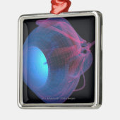 目の筋肉のWireframe メタルオーナメント (左)