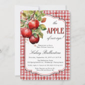 目の素朴赤ちゃんシャワーの国アップル 招待状 (正面)