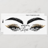 目の美しいかわいらしサロンまぶしギフト証明書 招待状 (正面/裏面)