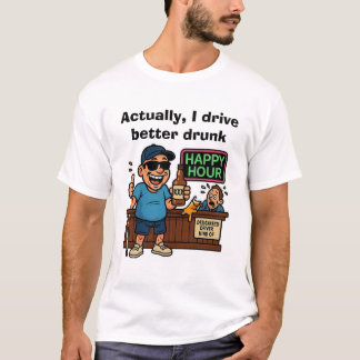 目の見えない人は酔っぱらうより運転が良い Tシャツ
