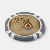 目の見える手で描いた四角と羅針盤 ポーカーチップ (シングル)