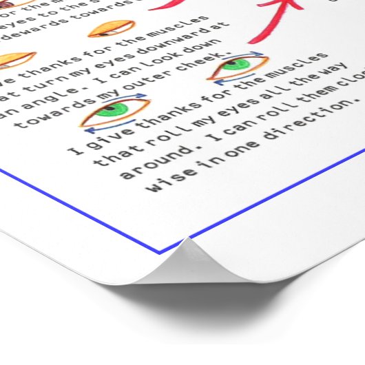 目の視覚エクササイズのポスタ与えー感謝してい、私は... ポスター (角)