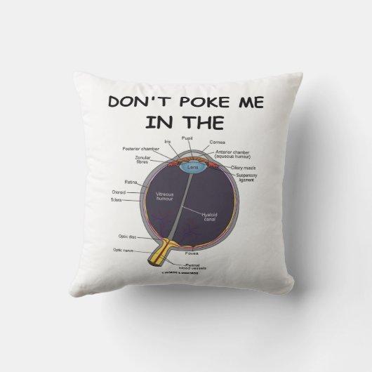 目の解剖学のユーモアで私を引っ張らないで クッション (裏面)
