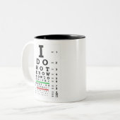 目の試験-すすれた贈り物男性女性 ツートーンマグカップ (正面左)