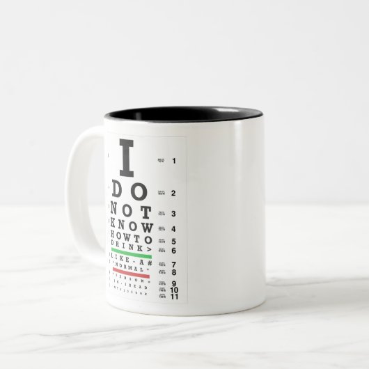 目の試験-すすれた贈り物男性女性 ツートーンマグカップ (正面左)