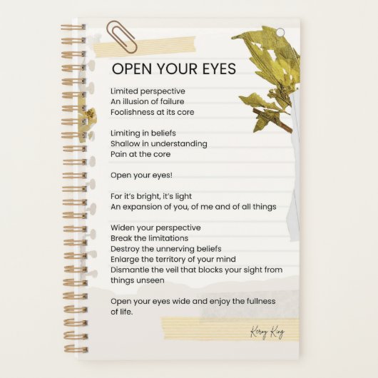 目の詩を感動的開く プランナー手帳 (正面)