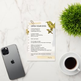 目の詩を感動的開く 箔グリーティングカード