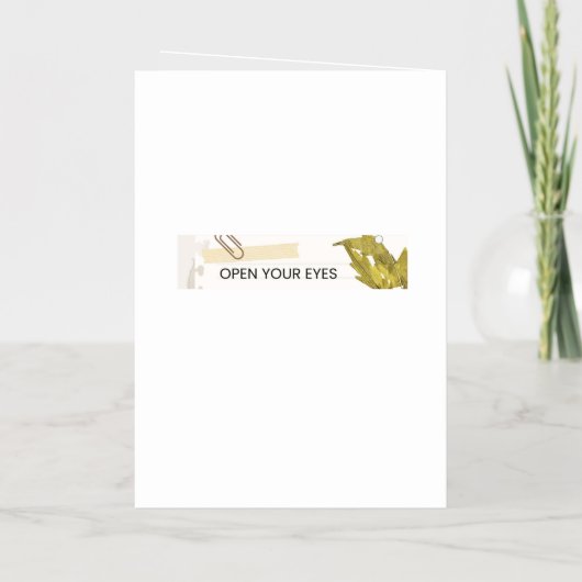 目の詩を感動的開く 箔グリーティングカード (裏面)