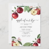 目の赤ちゃんシャワーのかわいいリンゴ 招待状 (正面)