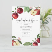 目の赤ちゃんシャワーのかわいいリンゴ 招待状 (スタンド正面)