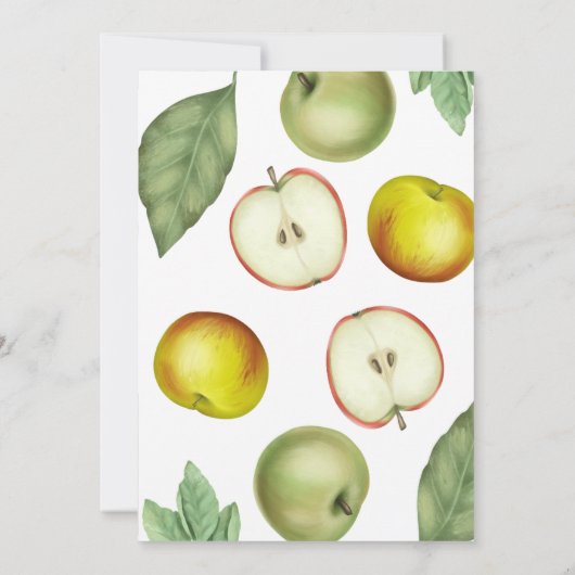 目の赤ちゃんシャワーのかわいいリンゴ 招待状 (裏面)